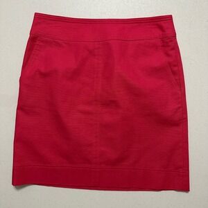 Talbots Pink Pencil Skirt Knee Length Pockets‎ Lined Back Zip Cotton Blend Sz 2